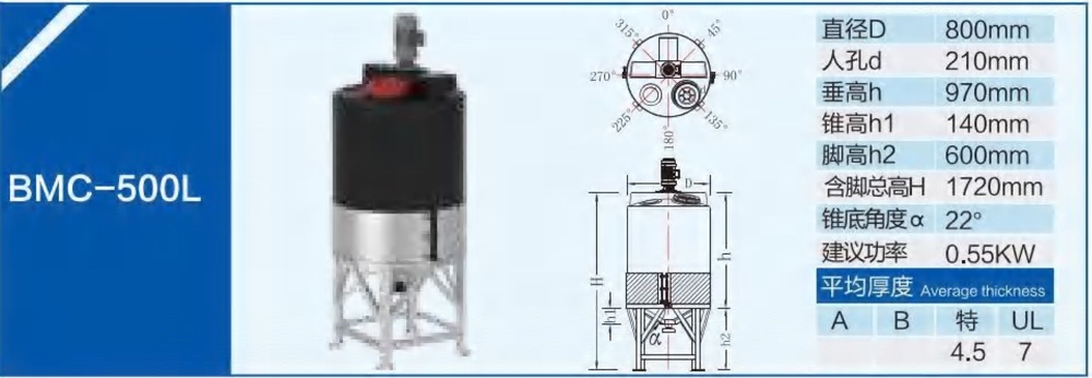BMC-500L锥底加药箱